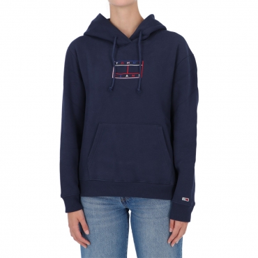 Felpa Tommy Hilfiger Donna Flag Hoodie Outline C87 TWILIGHTNAVY