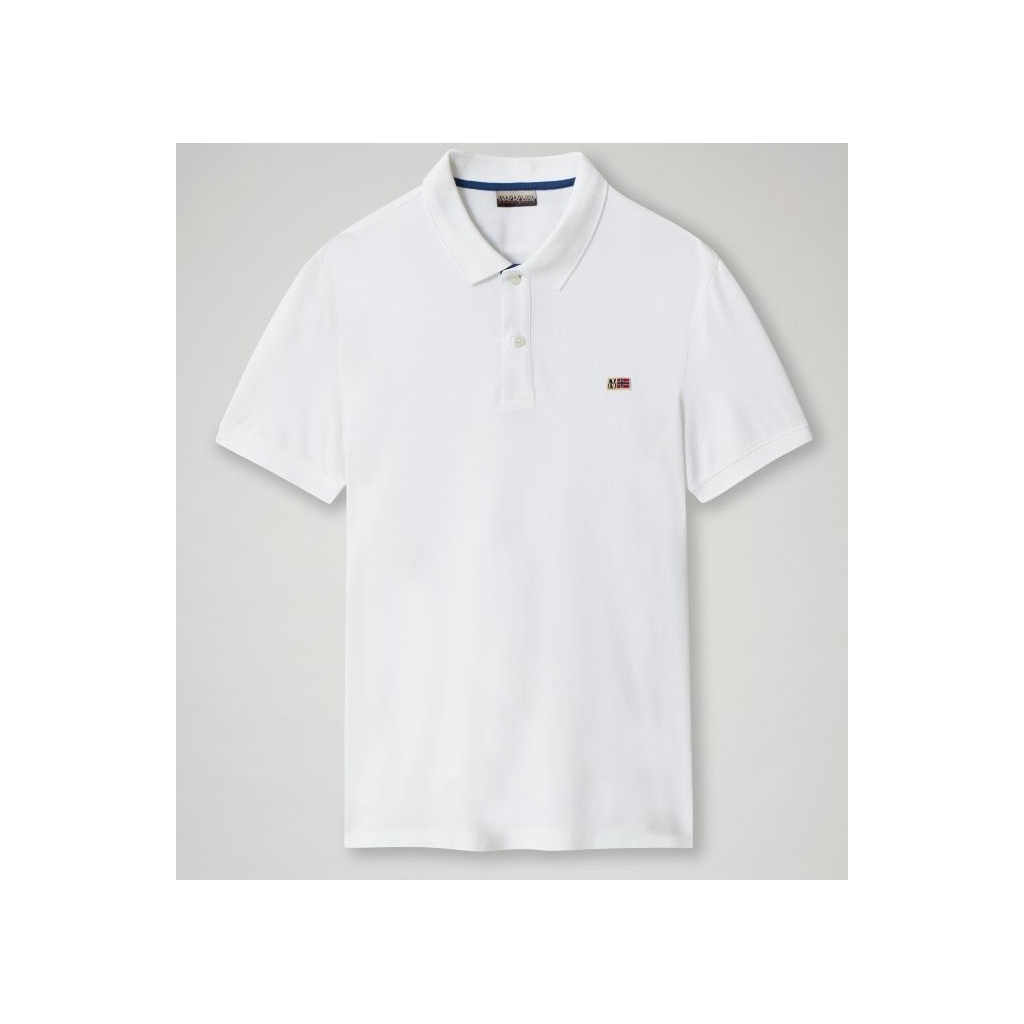 Polo Napapijri Uomo Piquet Taly 3 Cotone 002 BRIGHT WHITE