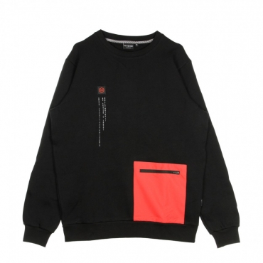 FELPA COLLO ALTO POCKET CREWNECK BLACK  RED BLACK/RED