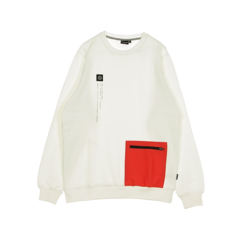 FELPA GIROCOLLO POCKET CREWNECK WHITERED WHITE/RED