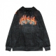 FELPA CAPPUCCIO HELL RIDE HOODIE BLACK MINERAL WASH