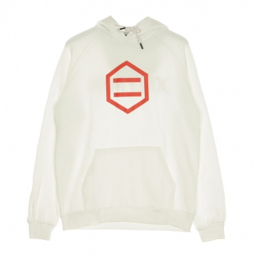 FELPA CAPPUCCIO HEXAGON WHITE  RED HOODIE WHITE/RED