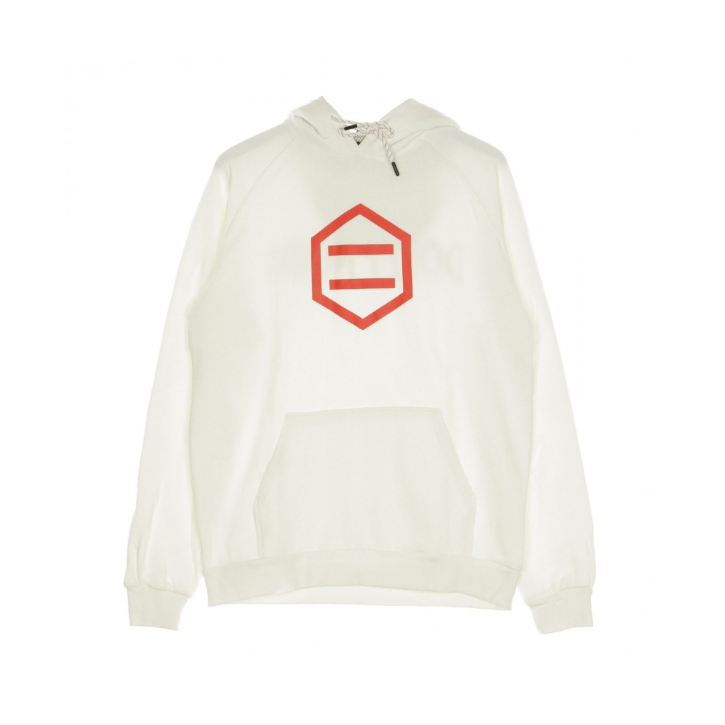 FELPA CAPPUCCIO HEXAGON WHITE  RED HOODIE WHITE/RED