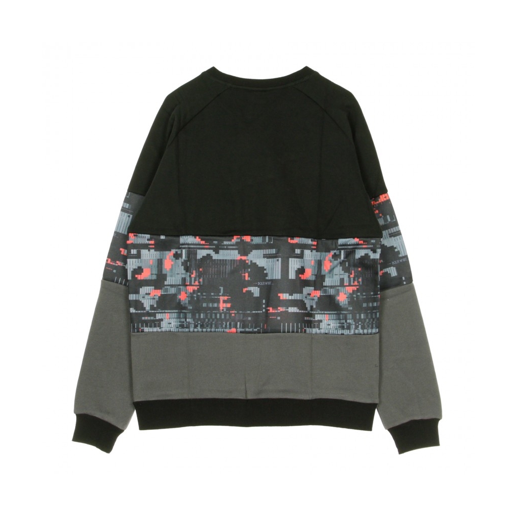 FELPA GIROCOLLO GLITCH CAMO INSERT CREWNECK BLACK/GLITCH CAMO