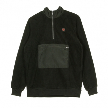 FELPA COLLO ALTO PILE HALF ZIP BLACK