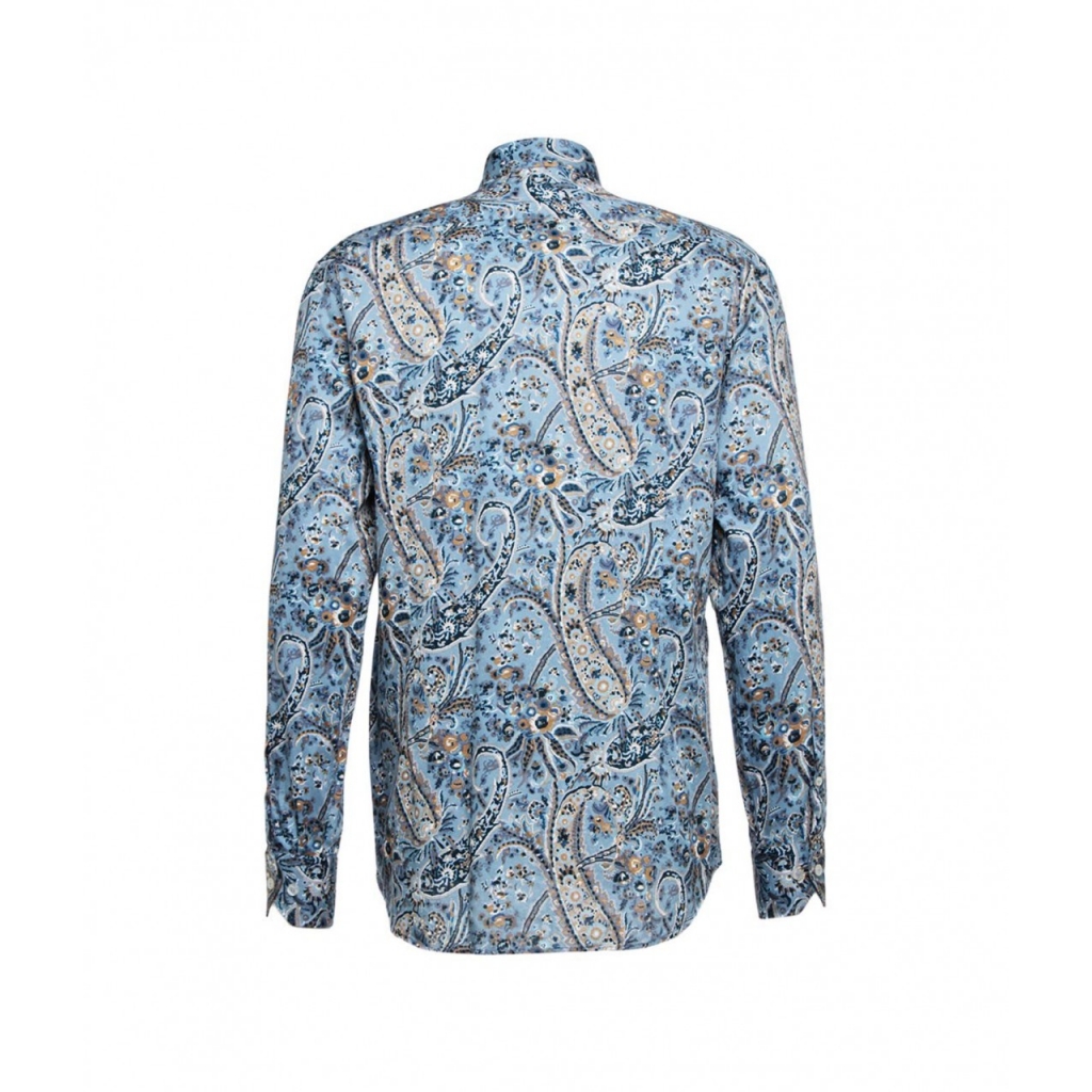 Camicia stampa paisley azzurro