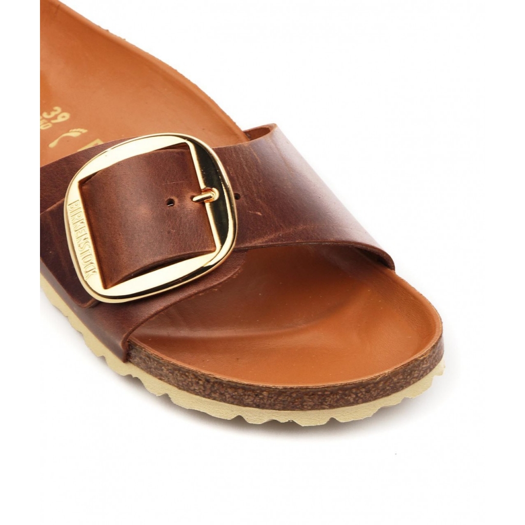 Madrid Big Buckle Slides marrone chiaro