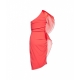 Abito monospalla con volants pink