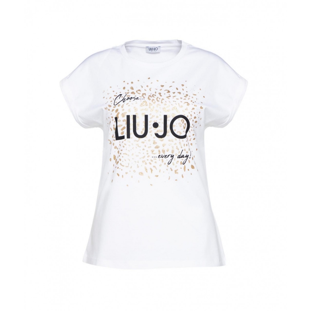Marca Liu Jo JeansT Shirt Liu Jo con Logo Bianco/Glitter ES22LJ15 TA2091 J7905 