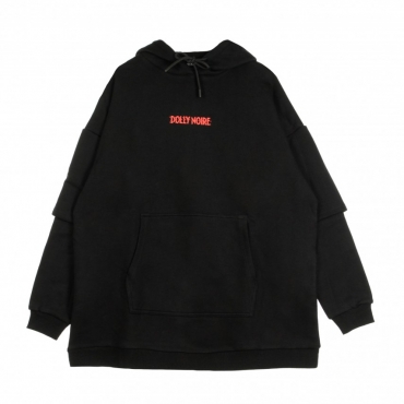 FELPA CAPPUCCIO CAPITAL GLITCH OVER HOODIE BLACK