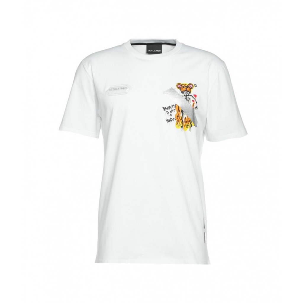 T-shirt con logo e stampa bianco