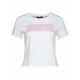 T-Shirt mit Glitzerlogo bianco