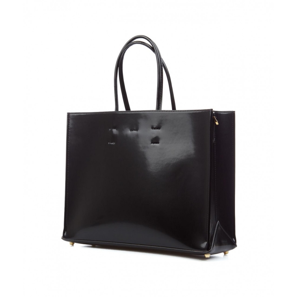 Shopper con logo nero