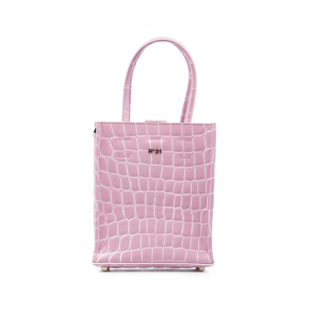 Mini shopper con motivo a coccodrillo pink