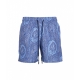 Pantaloncini da bagno con stampa paisley azzurro
