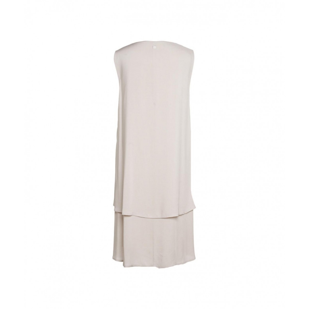 Abito con balze beige