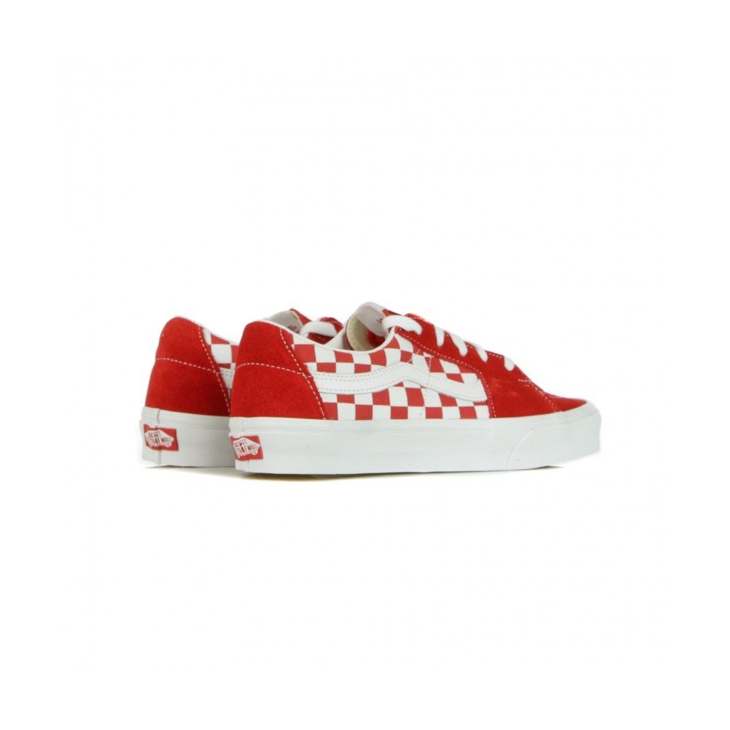 SCARPA BASSA SK8-LOW CANVAS/SUEDE RACING RED/CHECKERBOARD