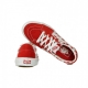 SCARPA BASSA SK8-LOW CANVAS/SUEDE RACING RED/CHECKERBOARD