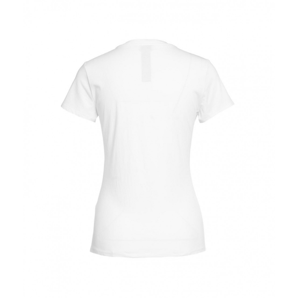 T-shirt con scritta in strass bianco