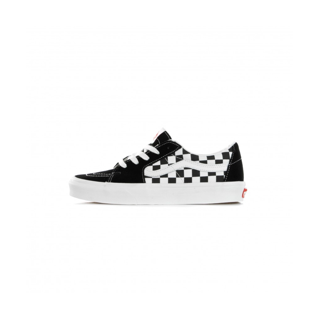 SCARPA BASSA SK8-LOW CANVAS/SUEDE BLACK/CHECKERBOARD