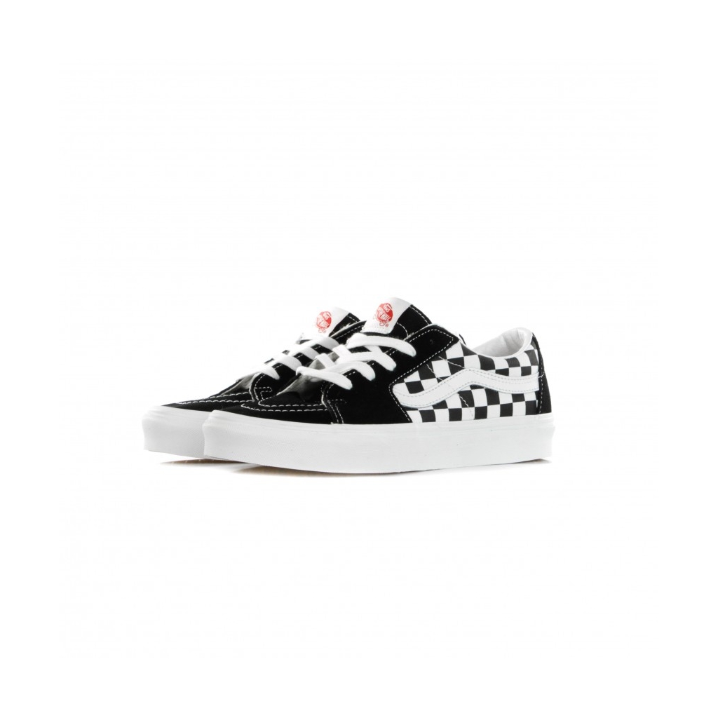 SCARPA BASSA SK8-LOW CANVAS/SUEDE BLACK/CHECKERBOARD