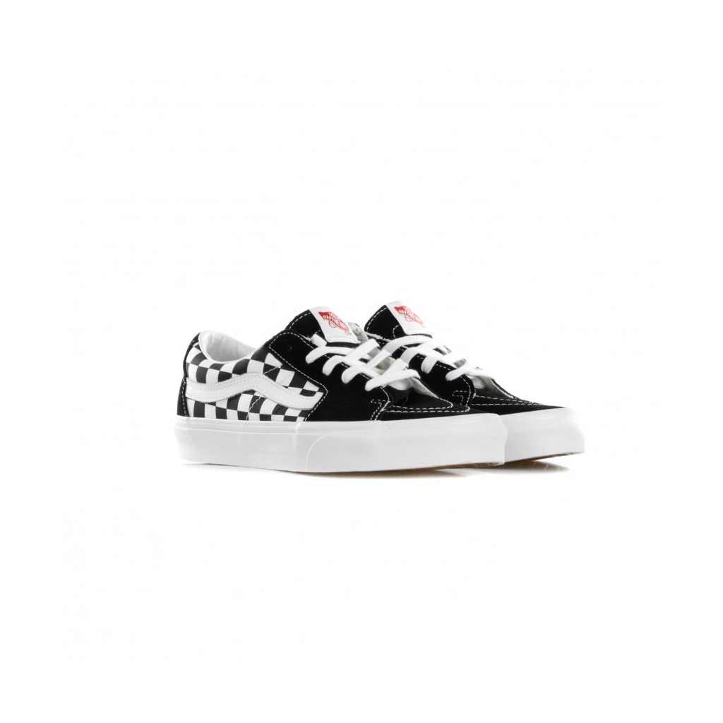 SCARPA BASSA SK8-LOW CANVAS/SUEDE BLACK/CHECKERBOARD