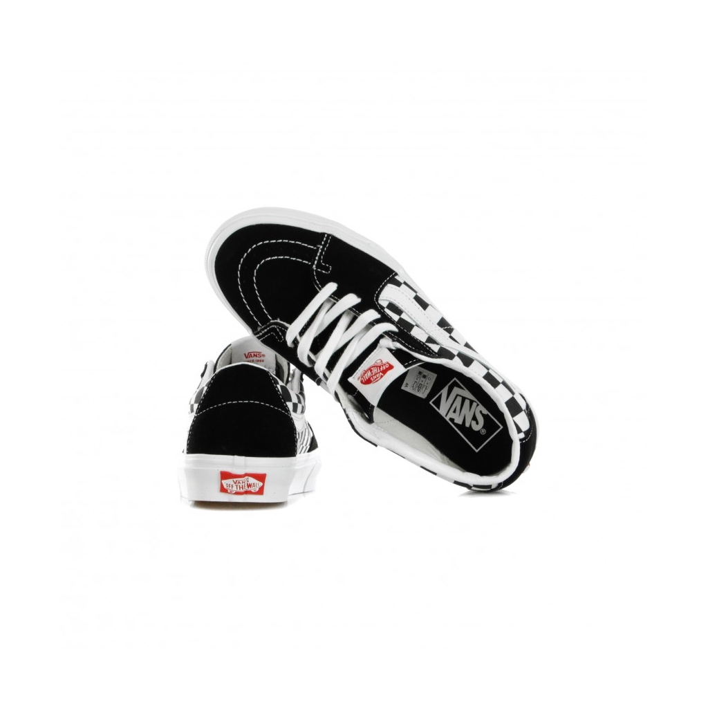 SCARPA BASSA SK8-LOW CANVAS/SUEDE BLACK/CHECKERBOARD