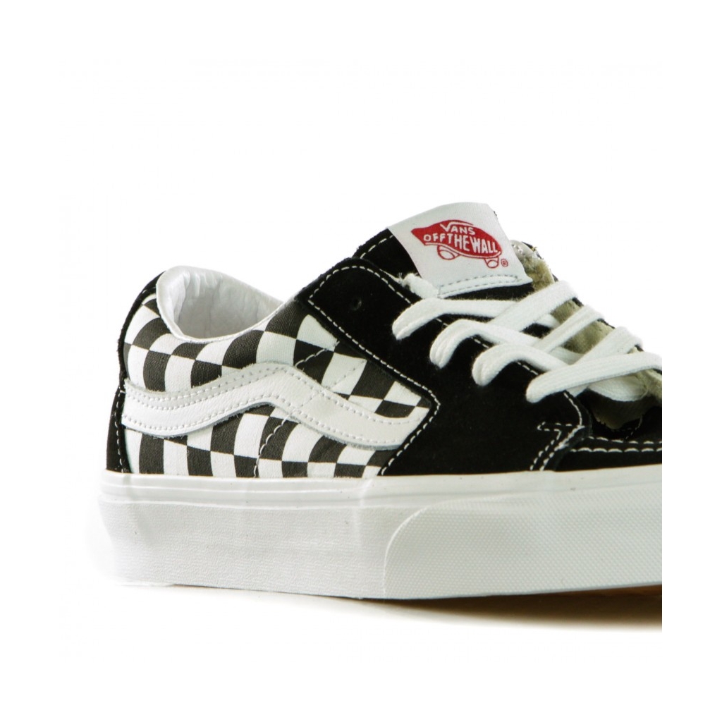 SCARPA BASSA SK8-LOW CANVAS/SUEDE BLACK/CHECKERBOARD