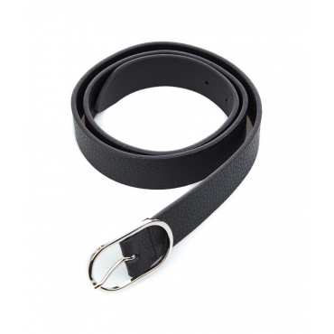 Cintura in pelle con fibbia nero