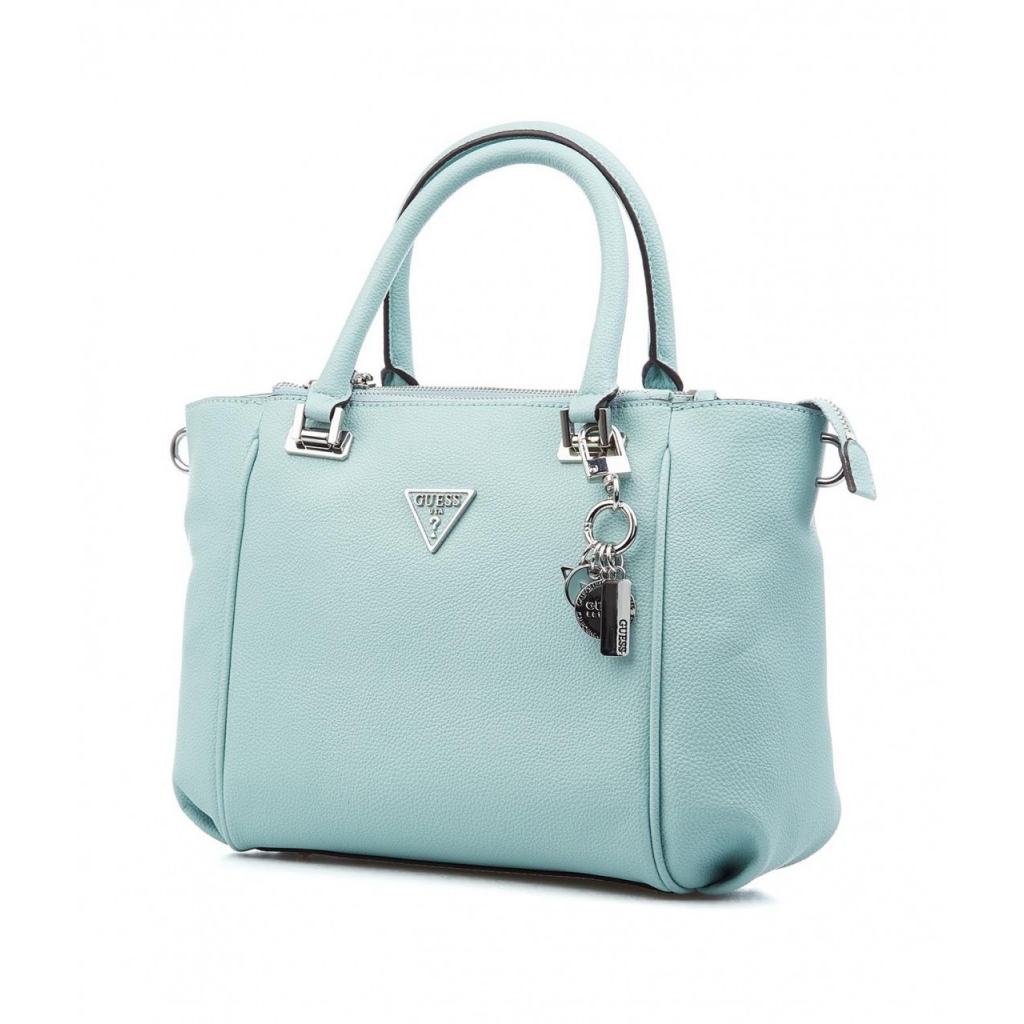 Borsa a mano con dettaglio logo azzurro