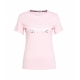 T-shirt con scritta del logo rosa