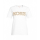 T-shirt con logo e rivetti bianco