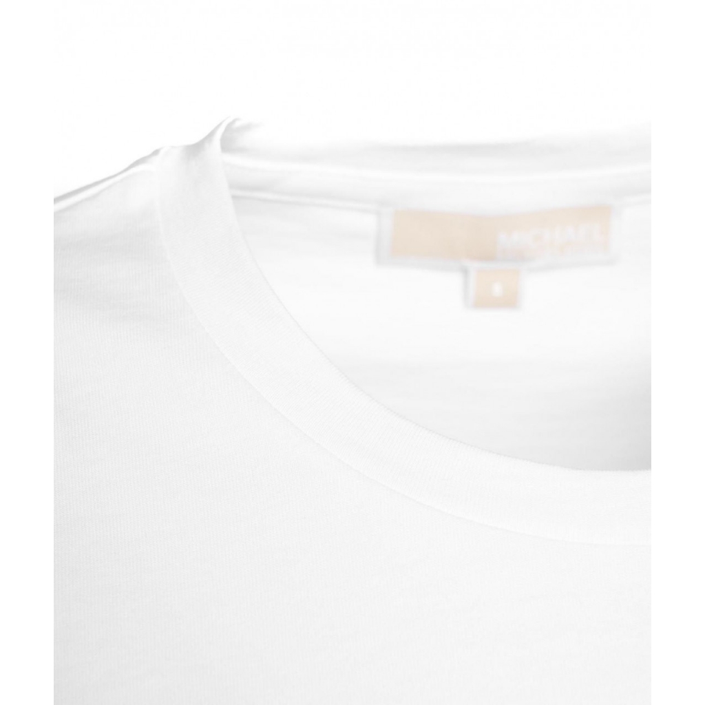 T-shirt con logo e rivetti bianco