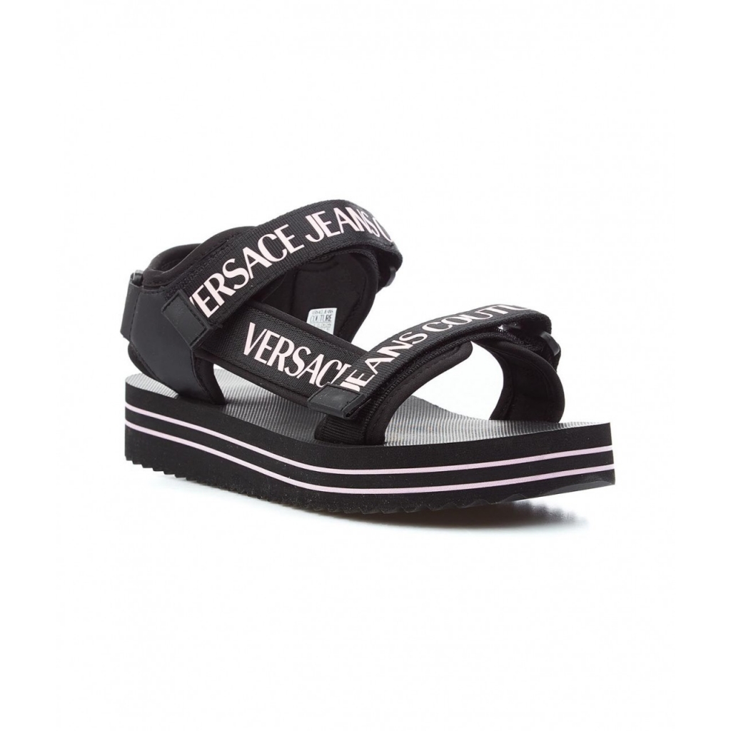 Strappy sandals con logo nero