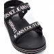 Strappy sandals con logo nero