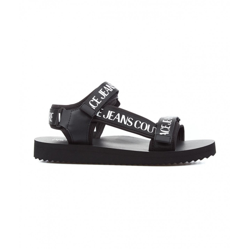 Sandali straps con logo nero