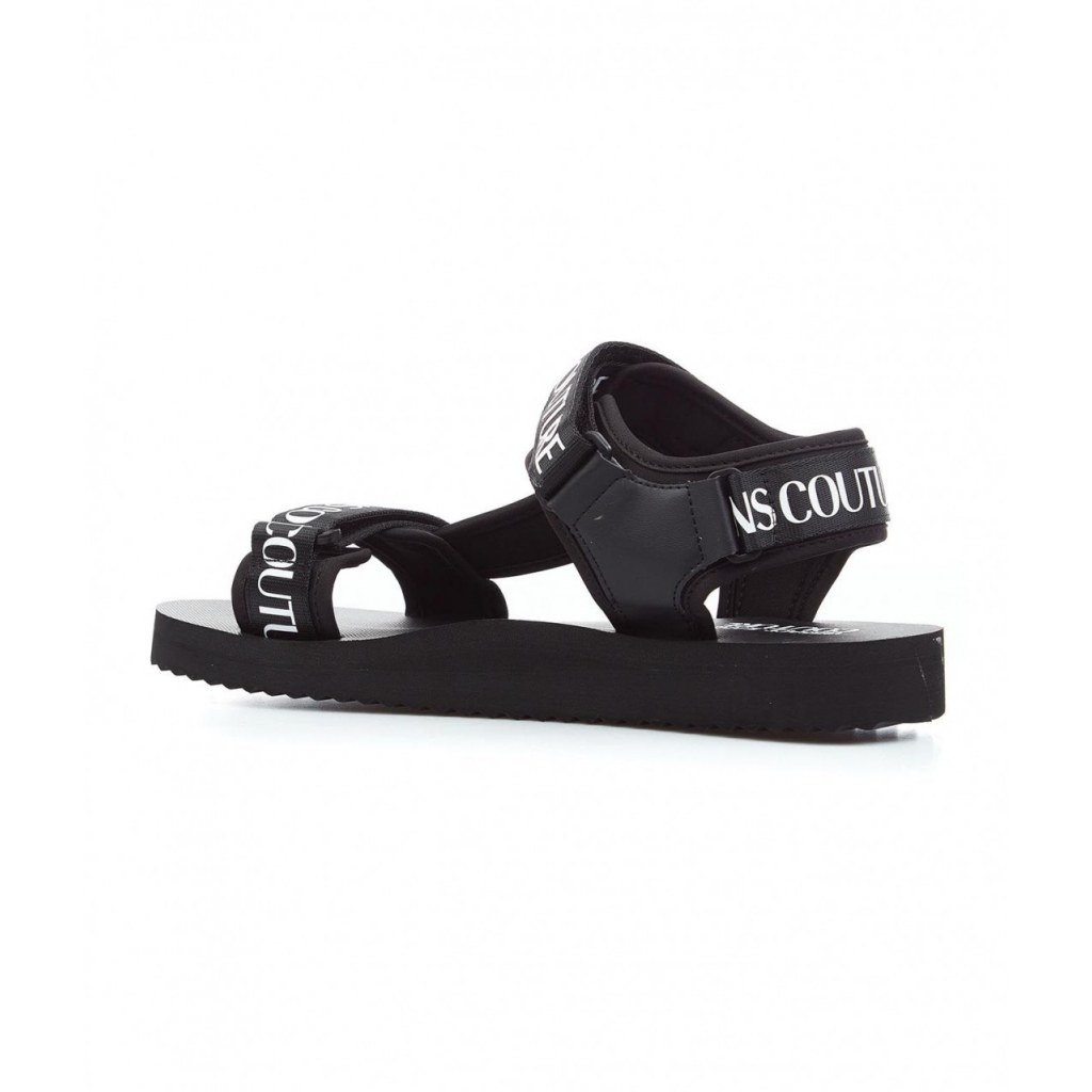 Sandali straps con logo nero