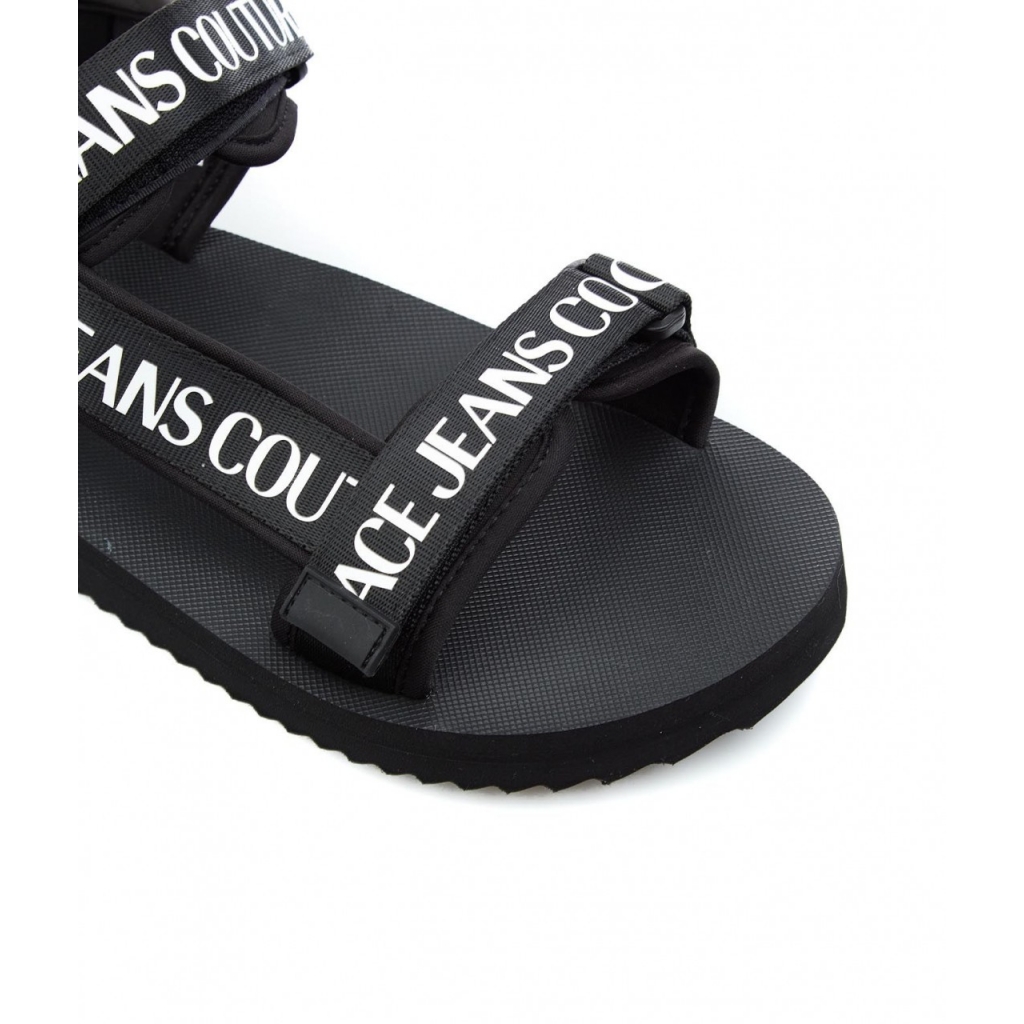 Sandali straps con logo nero