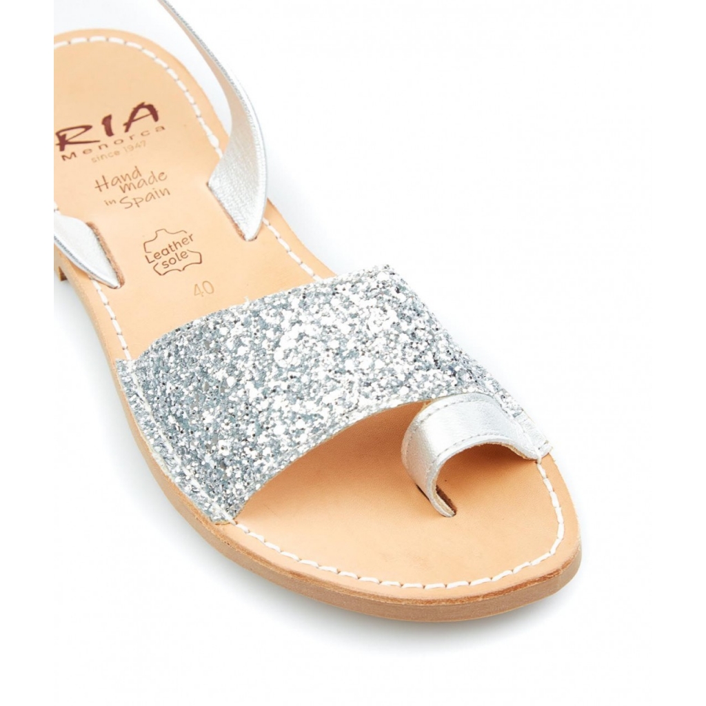 Slides glitter argento