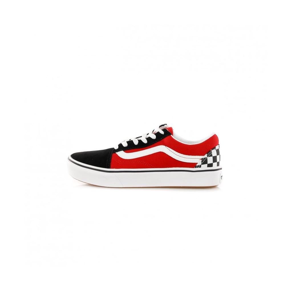 SCARPA BASSA COMFYCUSH OLD SKOOL CHECKERBOARD BLACK/RED