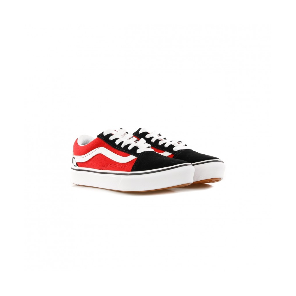 SCARPA BASSA COMFYCUSH OLD SKOOL CHECKERBOARD BLACK/RED