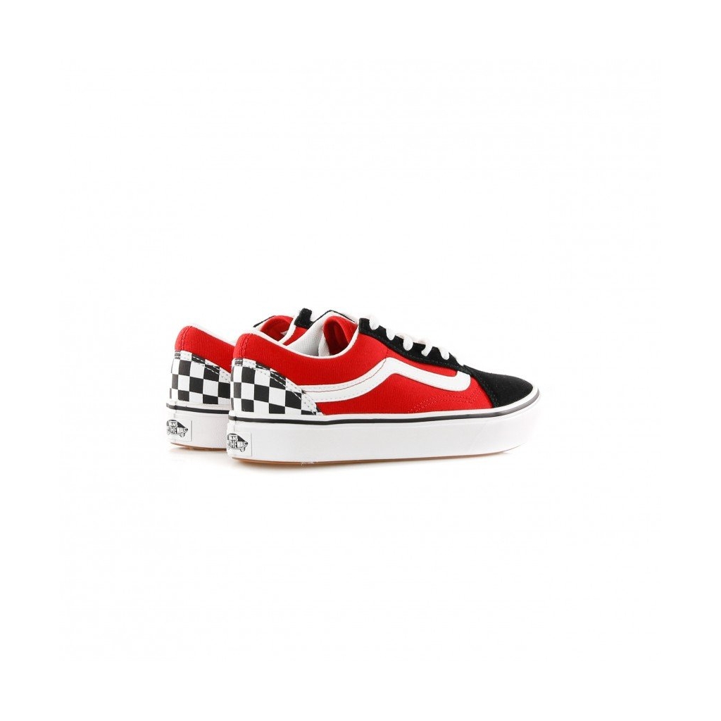 SCARPA BASSA COMFYCUSH OLD SKOOL CHECKERBOARD BLACK/RED