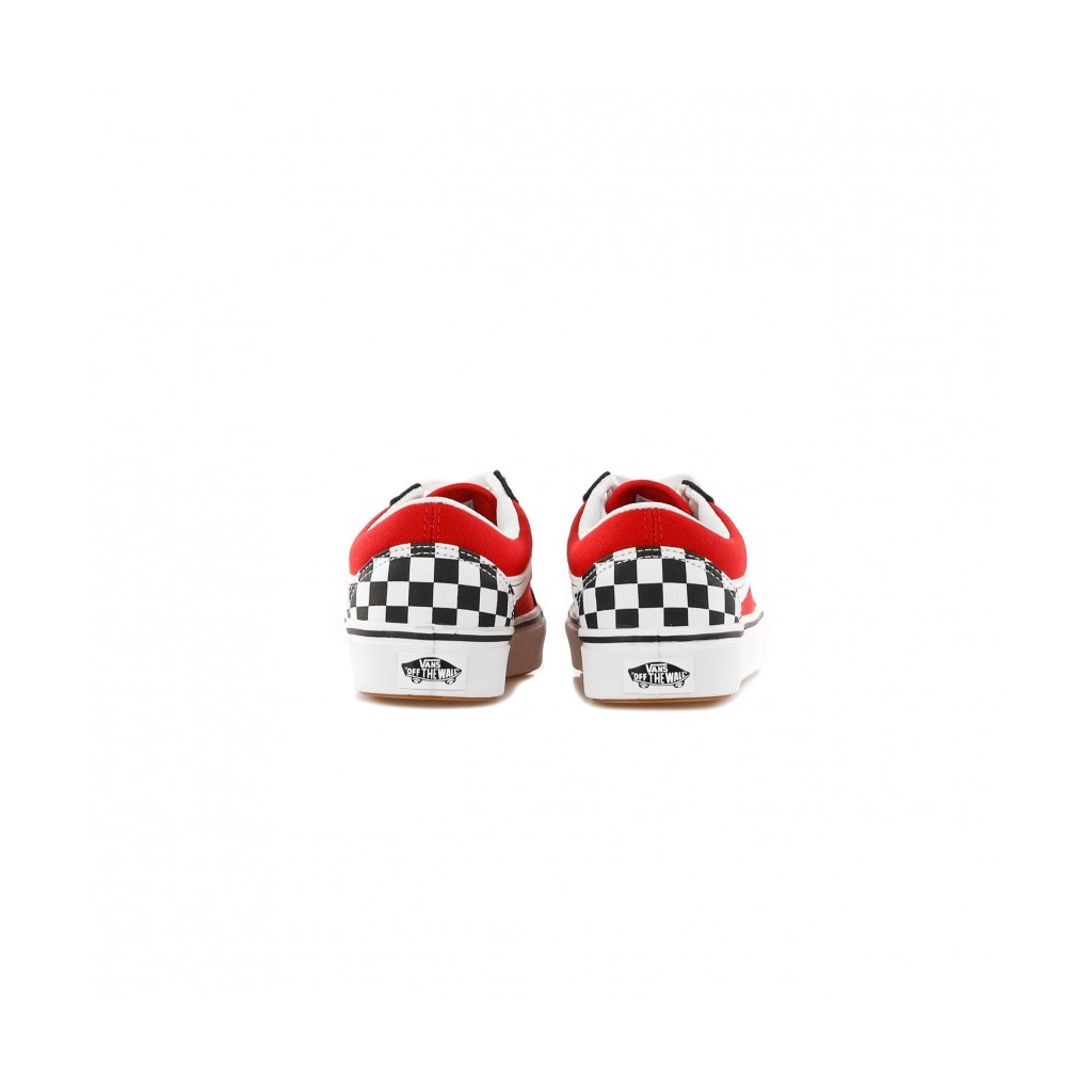 SCARPA BASSA COMFYCUSH OLD SKOOL CHECKERBOARD BLACK/RED