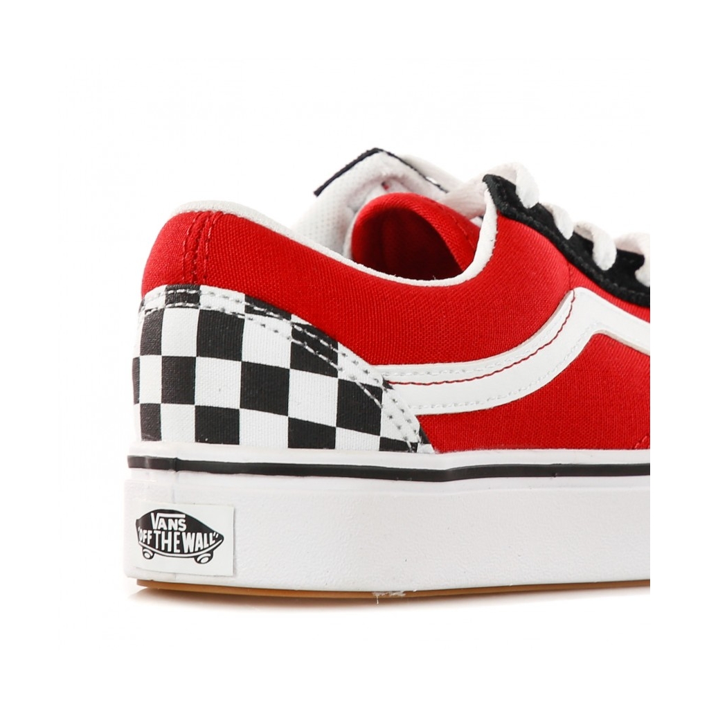 SCARPA BASSA COMFYCUSH OLD SKOOL CHECKERBOARD BLACK/RED