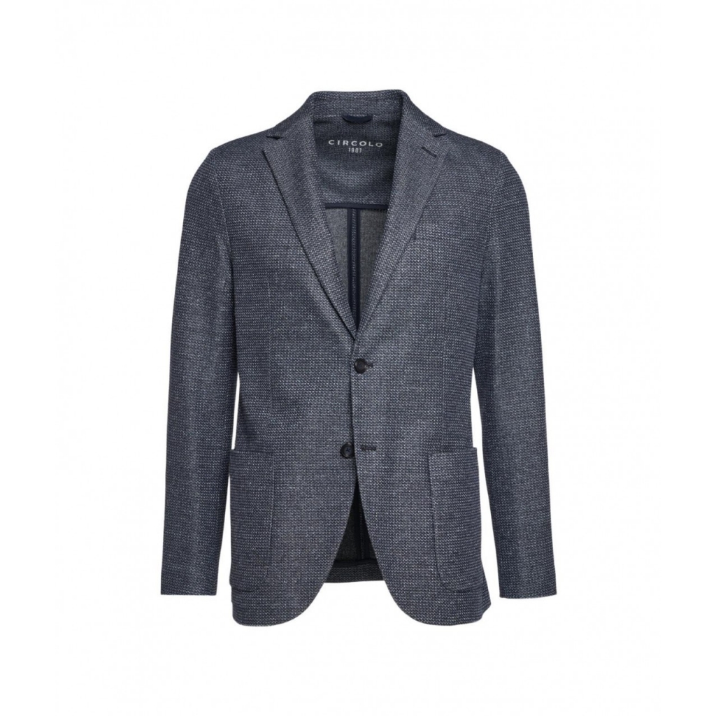 Blazer in lino blu