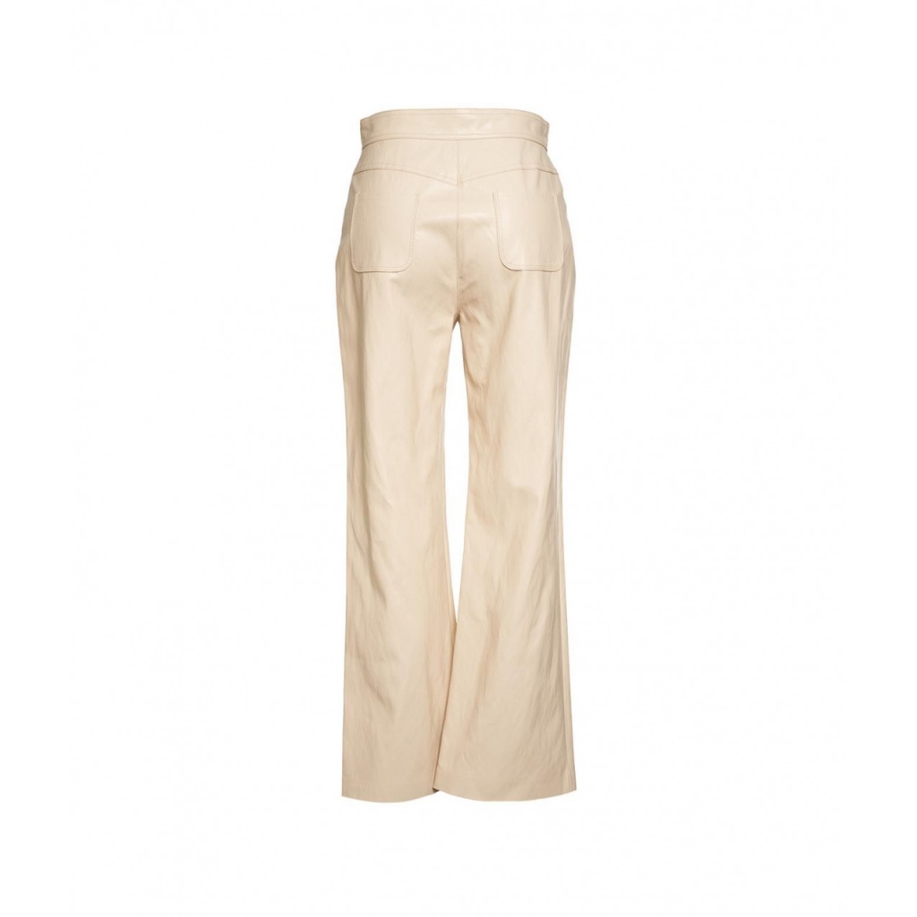 Pantaloni in ecopelle Baldo beige