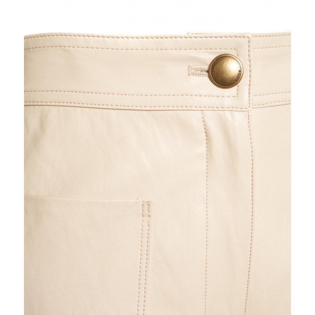 Pantaloni in ecopelle Baldo beige