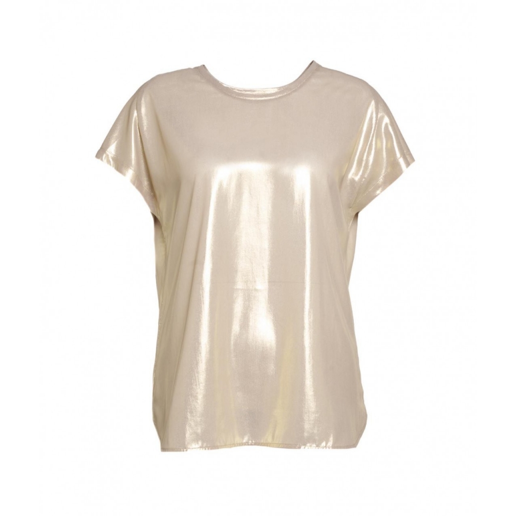 T-Shirt con finitura glitterata oro