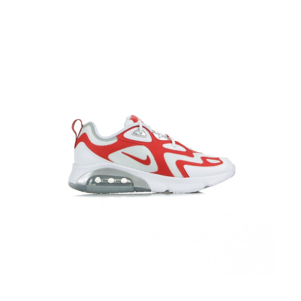 SCARPA BASSA AIR MAX 200 WHITE/UNIVERSITY RED/METALLIC SILVER