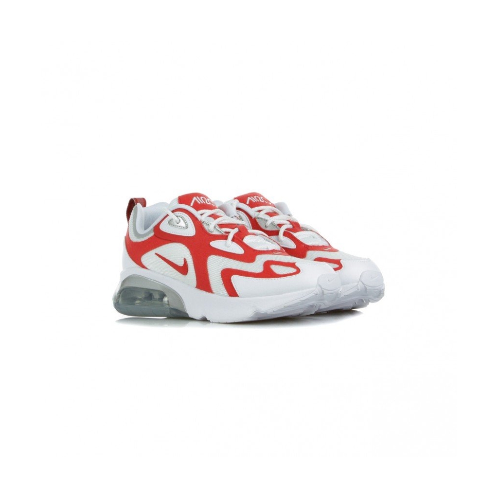 SCARPA BASSA AIR MAX 200 WHITE/UNIVERSITY RED/METALLIC SILVER